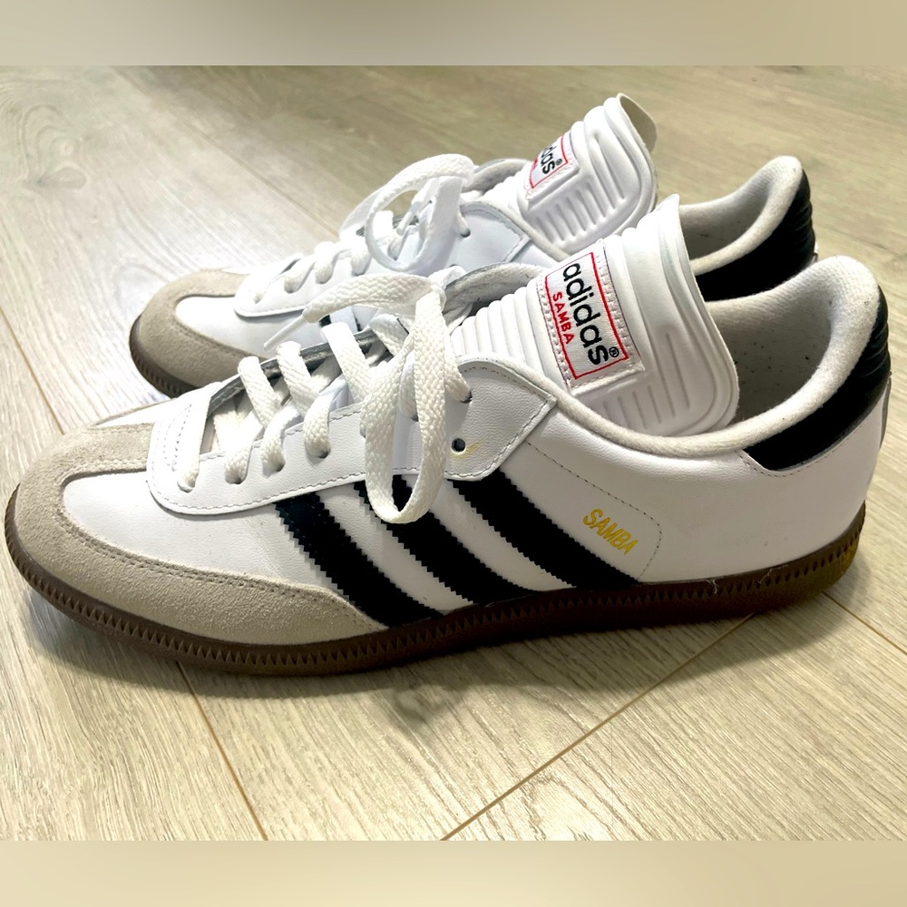 Men’s Adidas Samba White Black Sneakers 9.5
